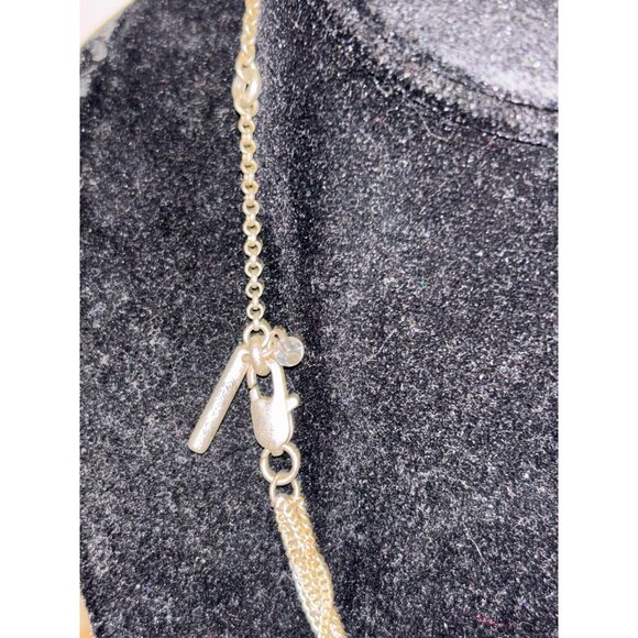 Kenneth Cole Silver-Tone Multi-Strand Chain Necklace With Turquoise Pendant - Picture 7 of 12